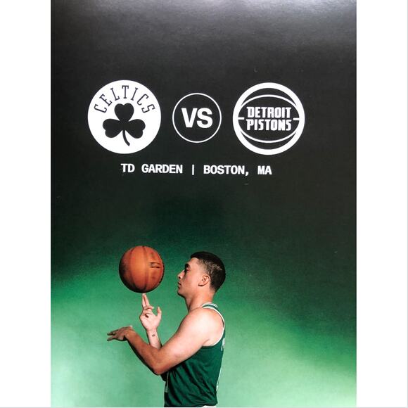 Boston Celtics v Detroit Pistons 11/26/25 Lineup Roster Poster ft. Pritchard - Picture 3 of 6